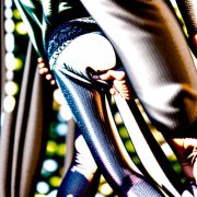 Close-up of high waisted yoga pants fabric, showcasing cashmere blend texture, stitching, and pockets for women.