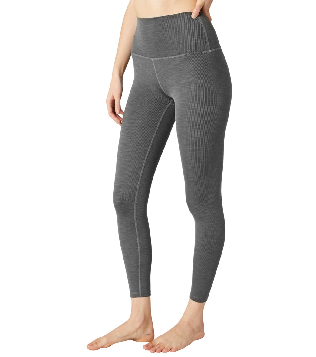 Heather Rib High Waisted 7/8 Yoga Leggings