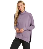Shine Solid Roll Neck Asymmetric Sweatshirt
