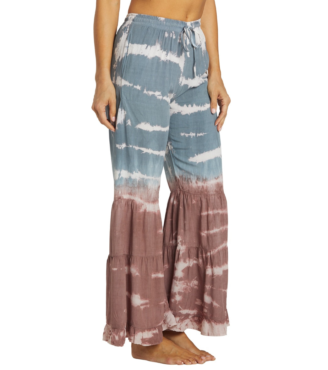 Yak & Yeti Boho Tiered Palazzo Tie Dye Pants