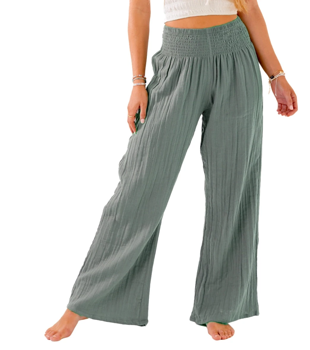 Lotus and Luna Wide Leg Cotton Pants