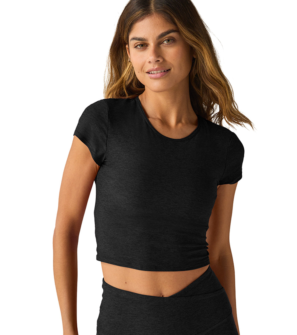 Featherweight Let Go Twist Back Cropped Tee