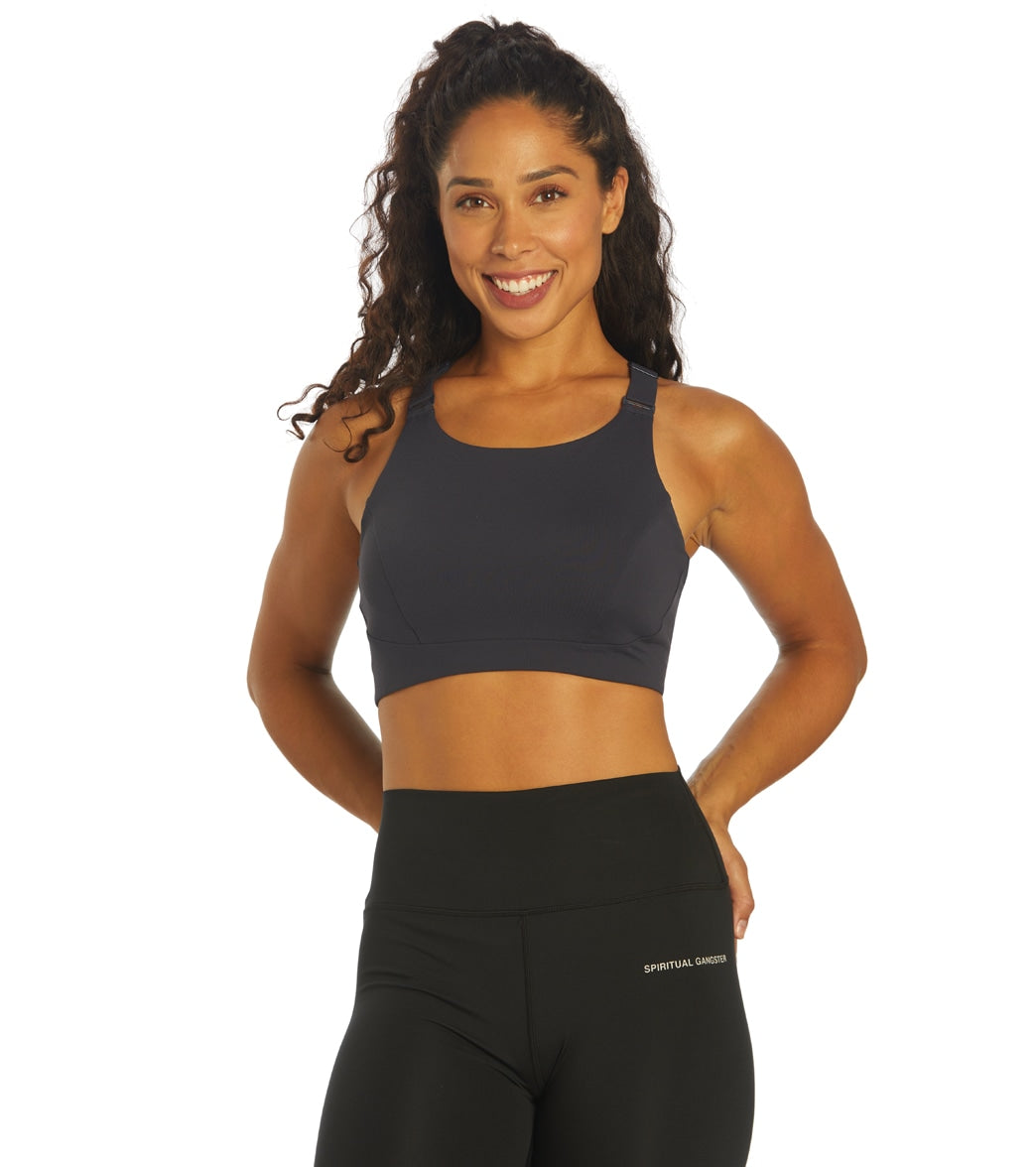 white gym tank with support bra