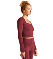 Heather Rib Frame Cropped Pullover