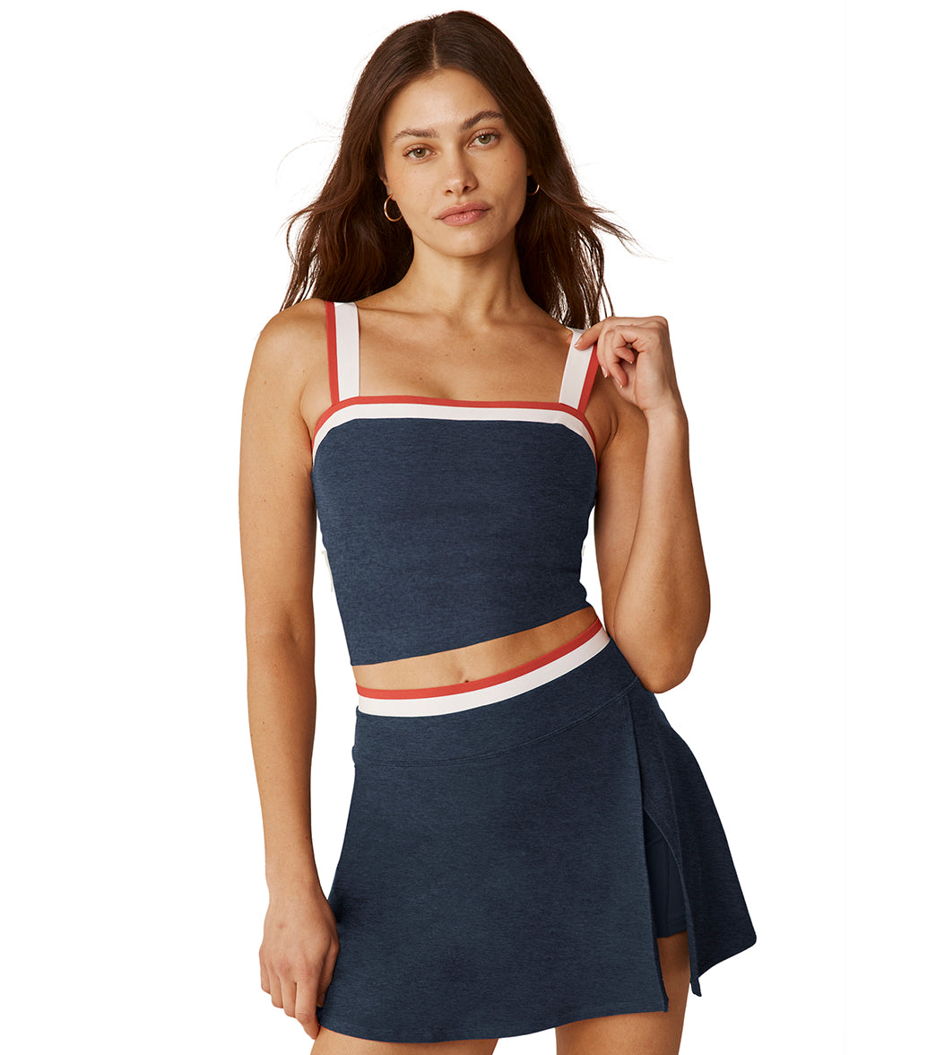 halter white top flat lay showing racerback detail